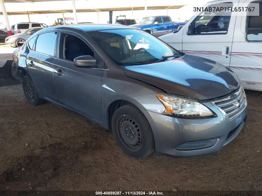 2015 Nissan Sentra Fe+ S/S/Sl/Sr/Sv VIN: 3N1AB7AP1FL651767 Lot: 40859287