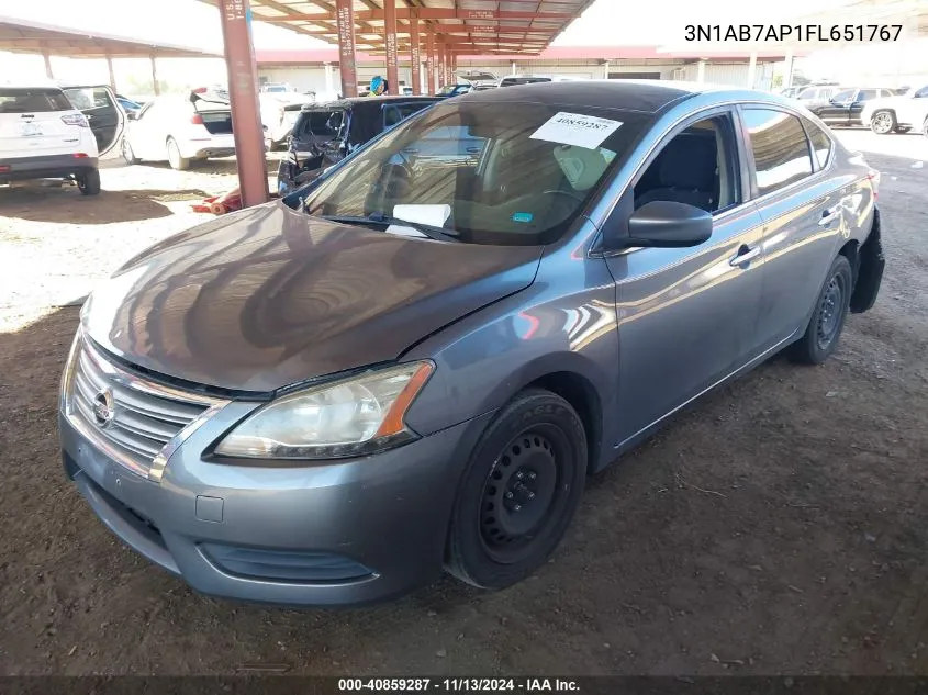 2015 Nissan Sentra Fe+ S/S/Sl/Sr/Sv VIN: 3N1AB7AP1FL651767 Lot: 40859287