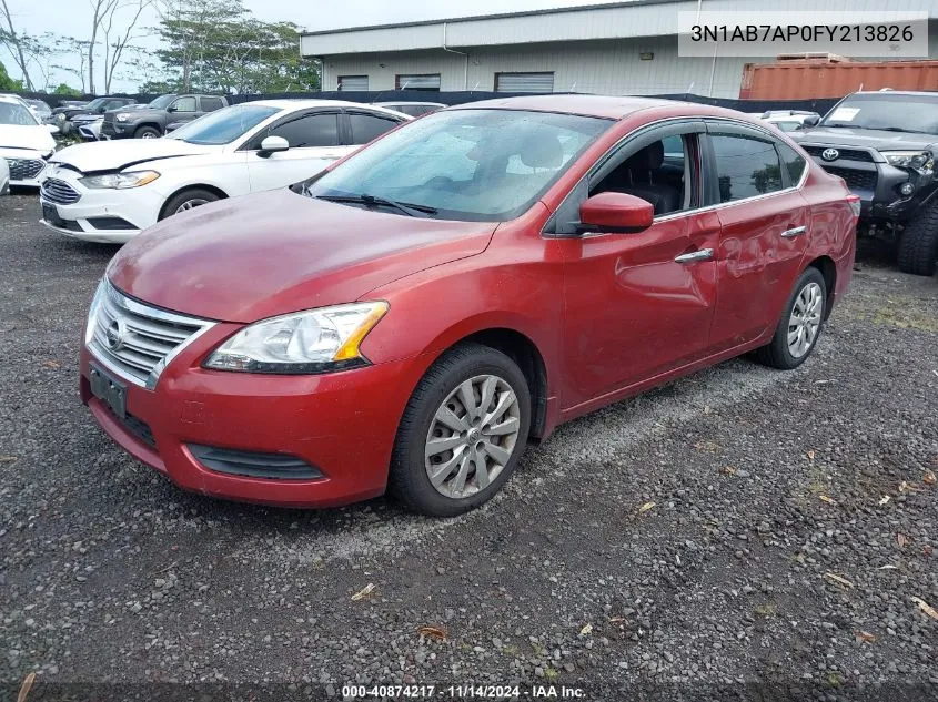 2015 Nissan Sentra Sv VIN: 3N1AB7AP0FY213826 Lot: 40874217