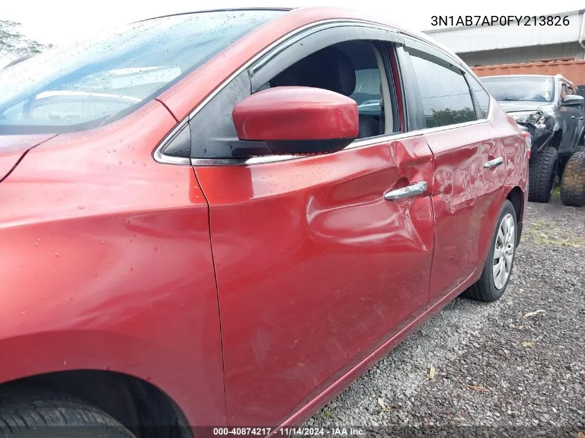 2015 Nissan Sentra Sv VIN: 3N1AB7AP0FY213826 Lot: 40874217