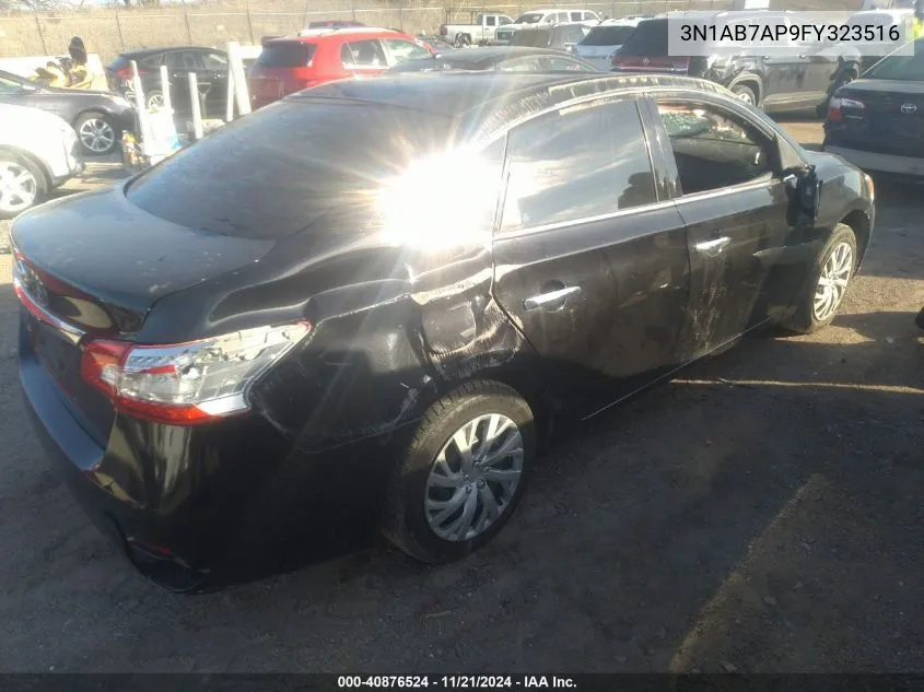 2015 Nissan Sentra S VIN: 3N1AB7AP9FY323516 Lot: 40876524