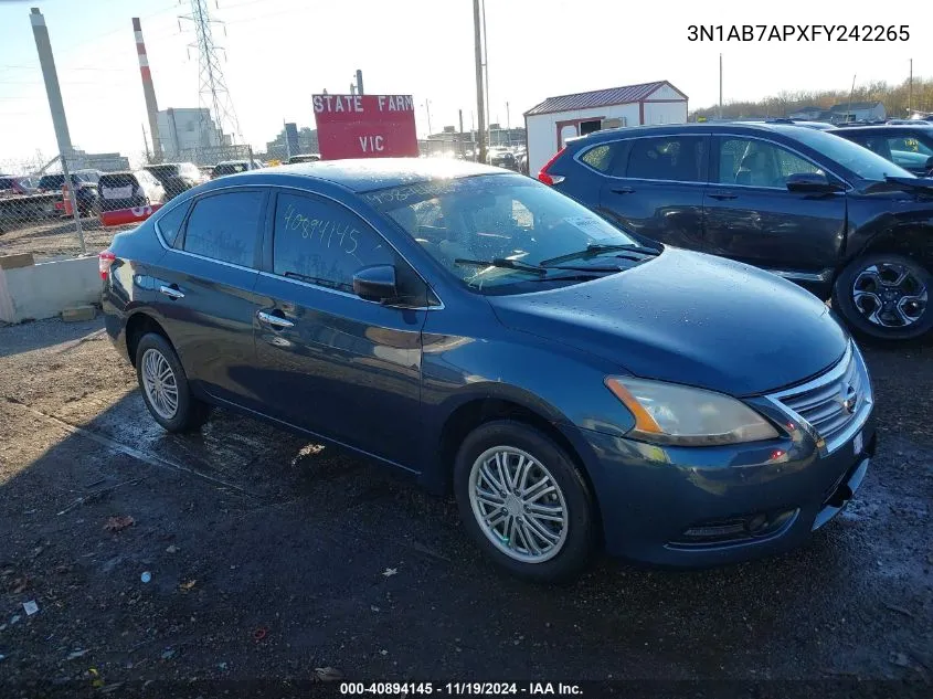 2015 Nissan Sentra Sv VIN: 3N1AB7APXFY242265 Lot: 40894145