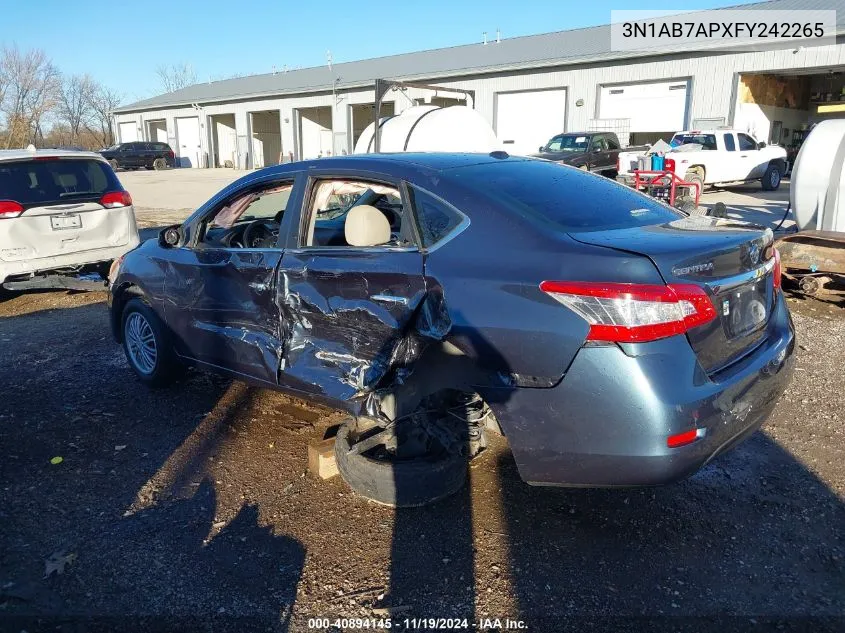 2015 Nissan Sentra Sv VIN: 3N1AB7APXFY242265 Lot: 40894145