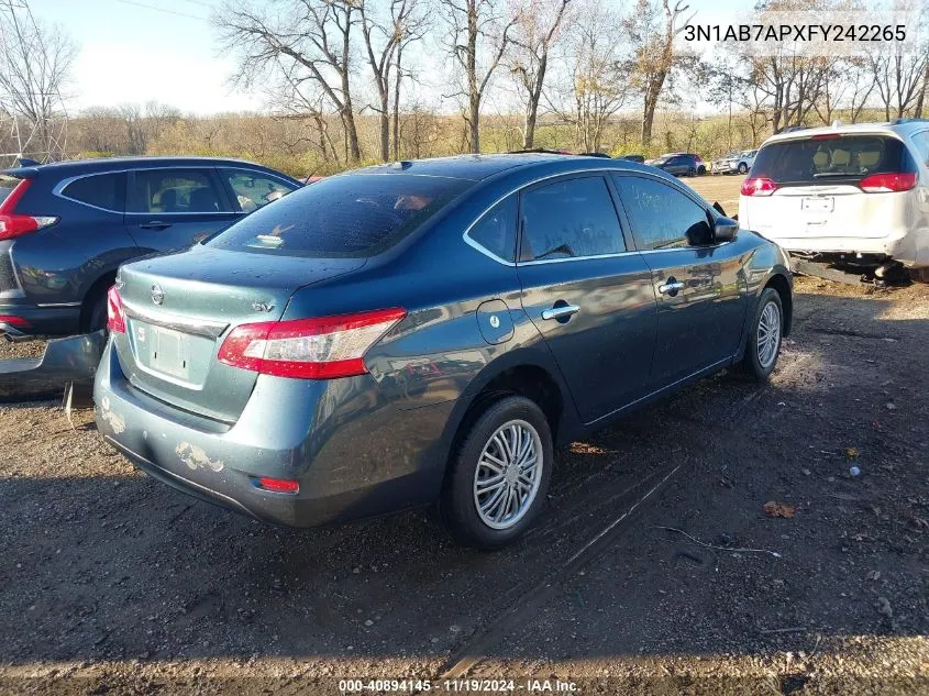 2015 Nissan Sentra Sv VIN: 3N1AB7APXFY242265 Lot: 40894145