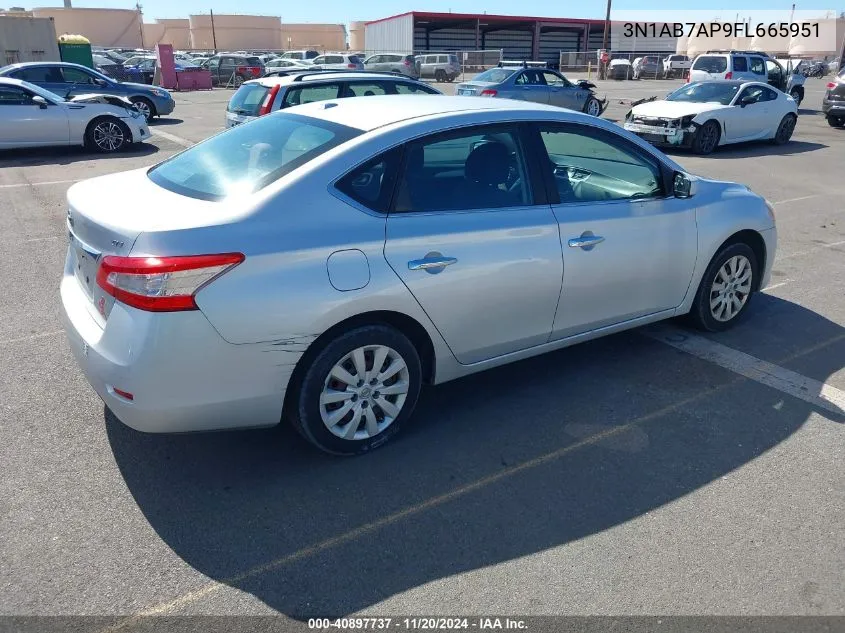 2015 Nissan Sentra Fe+ S/S/Sl/Sr/Sv VIN: 3N1AB7AP9FL665951 Lot: 40897737