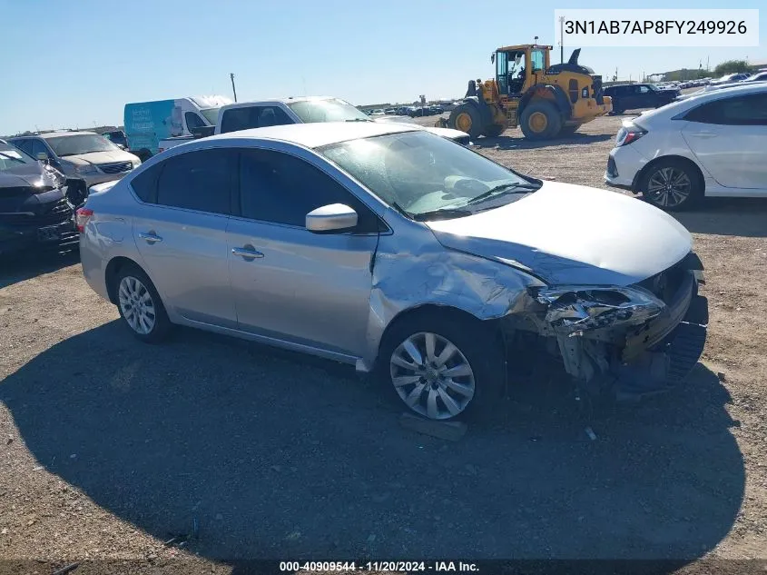 2015 Nissan Sentra S VIN: 3N1AB7AP8FY249926 Lot: 40909544