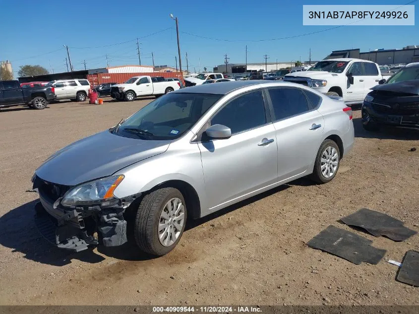 2015 Nissan Sentra S VIN: 3N1AB7AP8FY249926 Lot: 40909544