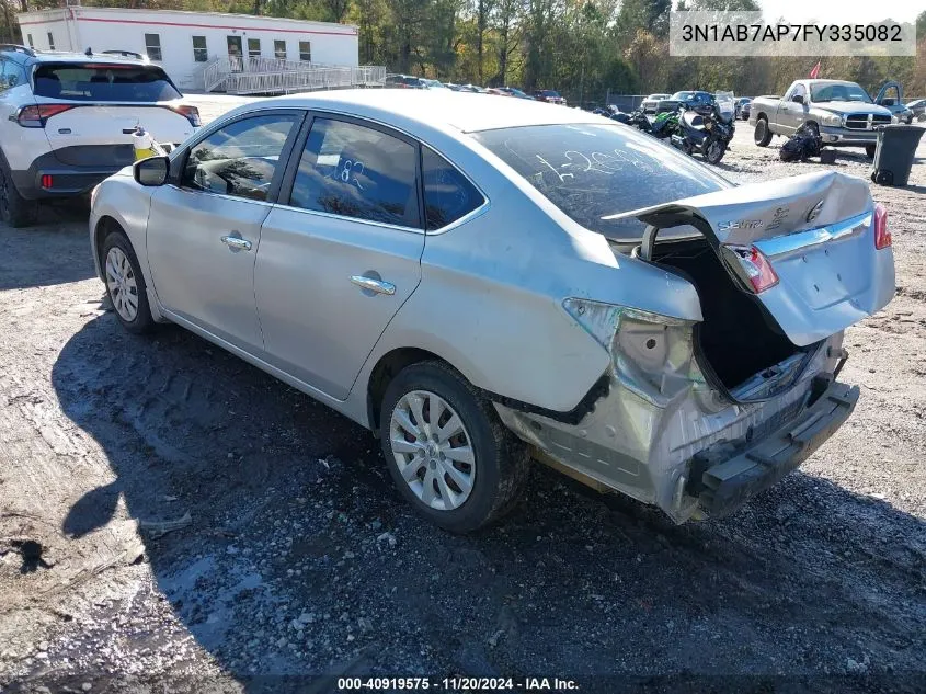 2015 Nissan Sentra S VIN: 3N1AB7AP7FY335082 Lot: 40919575