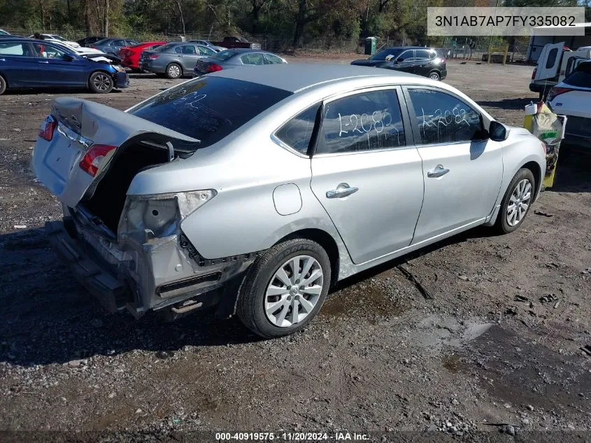 2015 Nissan Sentra S VIN: 3N1AB7AP7FY335082 Lot: 40919575