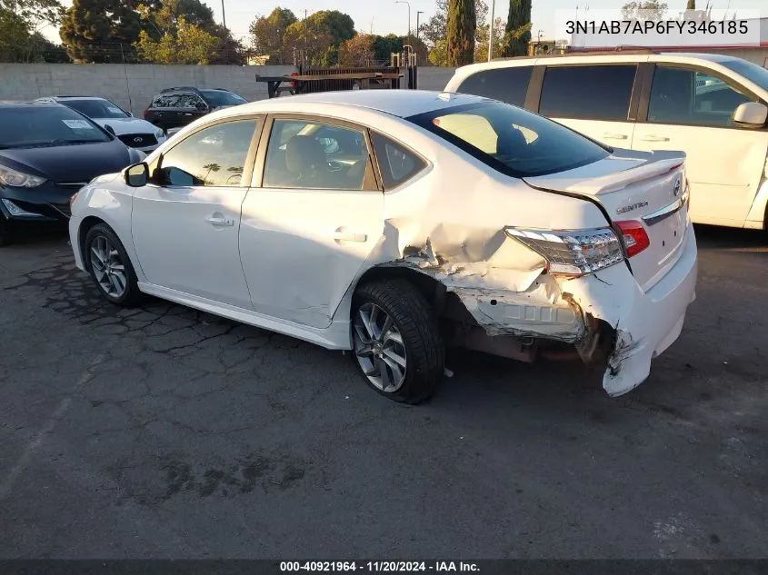 2015 Nissan Sentra Sr VIN: 3N1AB7AP6FY346185 Lot: 40921964