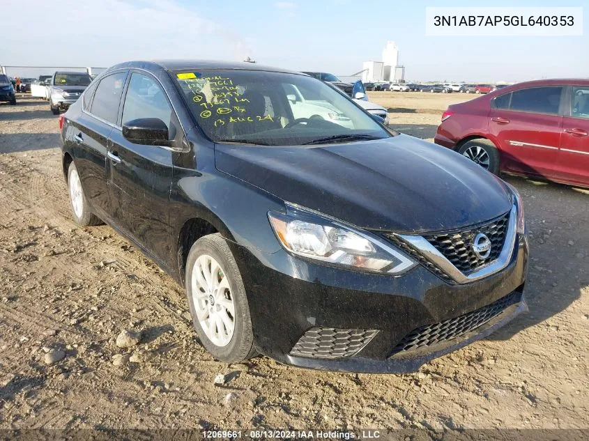 2016 Nissan Sentra S/Sv/Sr/Sl VIN: 3N1AB7AP5GL640353 Lot: 12069661