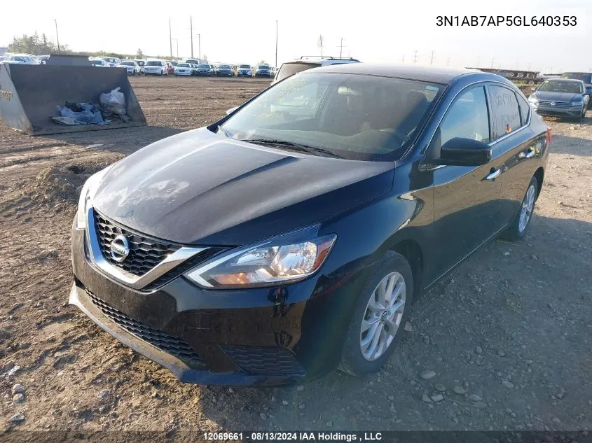 2016 Nissan Sentra S/Sv/Sr/Sl VIN: 3N1AB7AP5GL640353 Lot: 12069661