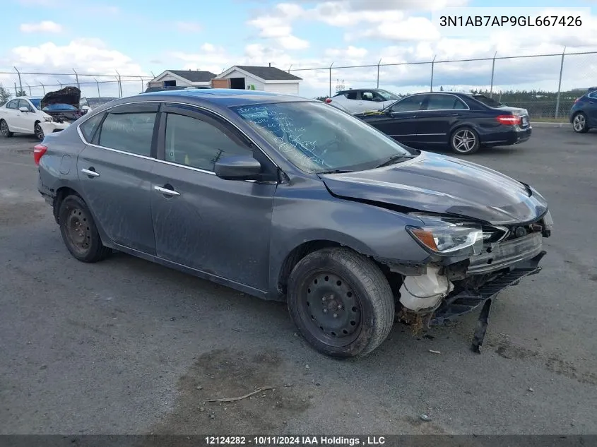 2016 Nissan Sentra VIN: 3N1AB7AP9GL667426 Lot: 12124282