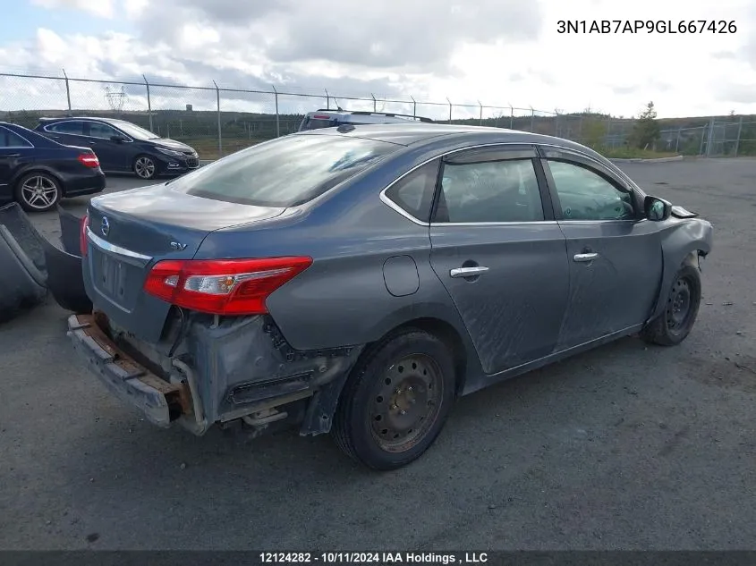 2016 Nissan Sentra VIN: 3N1AB7AP9GL667426 Lot: 12124282