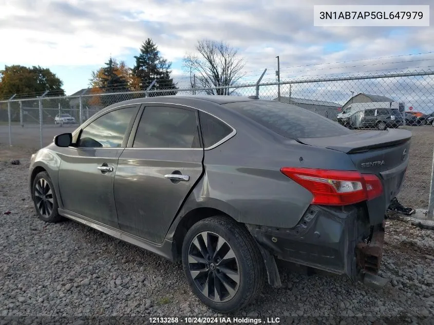 2016 Nissan Sentra VIN: 3N1AB7AP5GL647979 Lot: 12133258