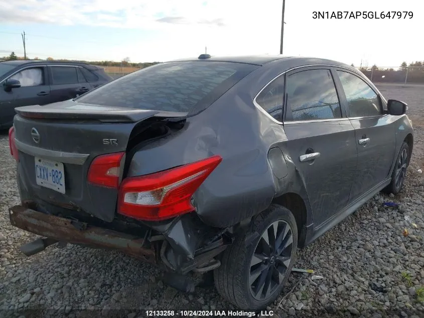 2016 Nissan Sentra VIN: 3N1AB7AP5GL647979 Lot: 12133258