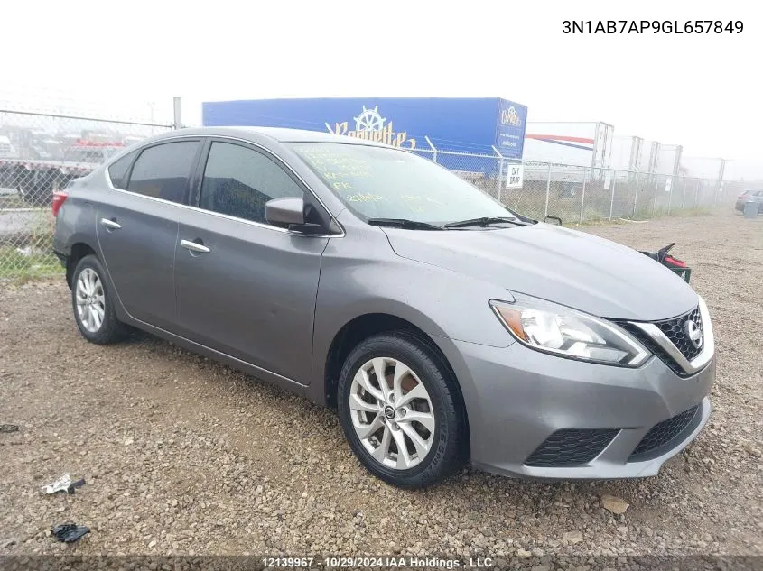 2016 Nissan Sentra VIN: 3N1AB7AP9GL657849 Lot: 12139967