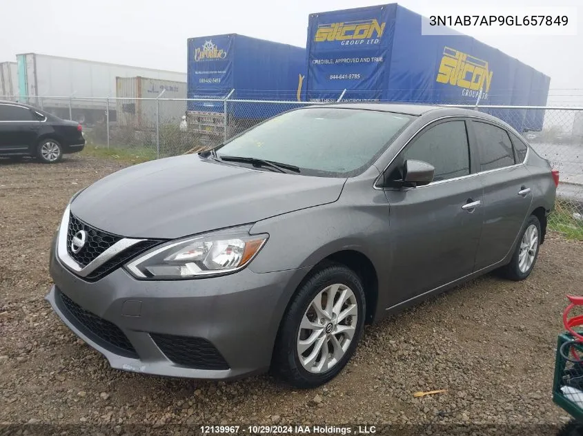 2016 Nissan Sentra VIN: 3N1AB7AP9GL657849 Lot: 12139967