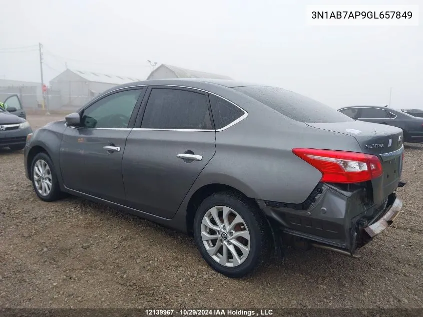 2016 Nissan Sentra VIN: 3N1AB7AP9GL657849 Lot: 12139967