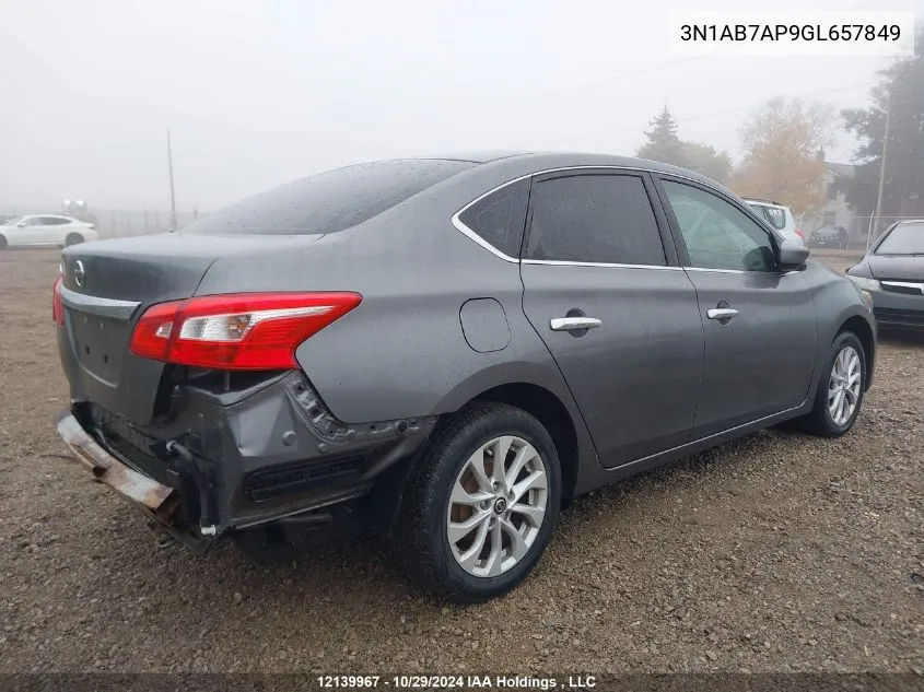 2016 Nissan Sentra VIN: 3N1AB7AP9GL657849 Lot: 12139967