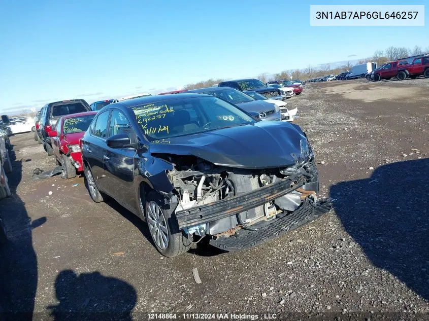 2016 Nissan Sentra VIN: 3N1AB7AP6GL646257 Lot: 12148864