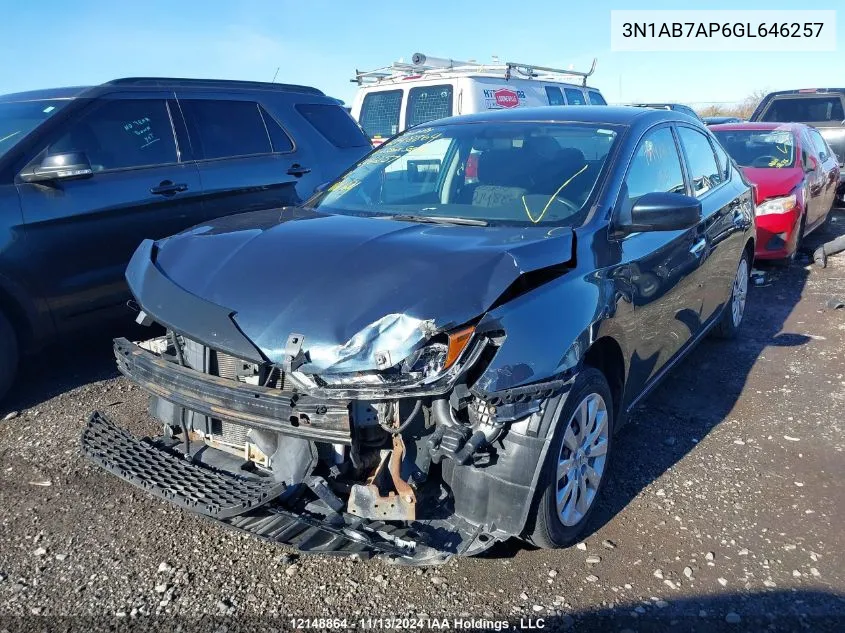 2016 Nissan Sentra VIN: 3N1AB7AP6GL646257 Lot: 12148864