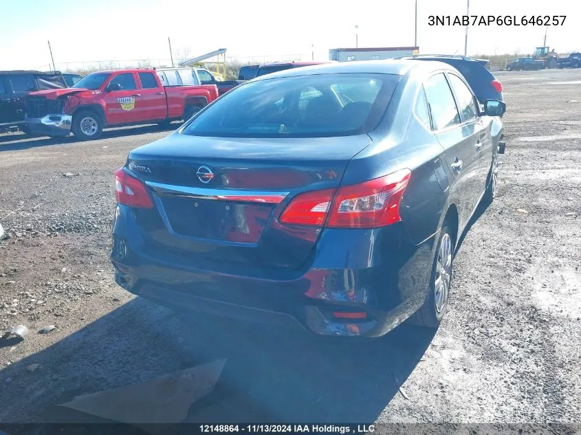 2016 Nissan Sentra VIN: 3N1AB7AP6GL646257 Lot: 12148864