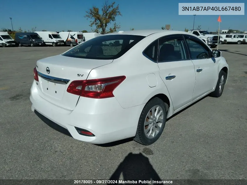 3N1AB7AP4GL667480 2016 Nissan Sentra 1.8 Sv