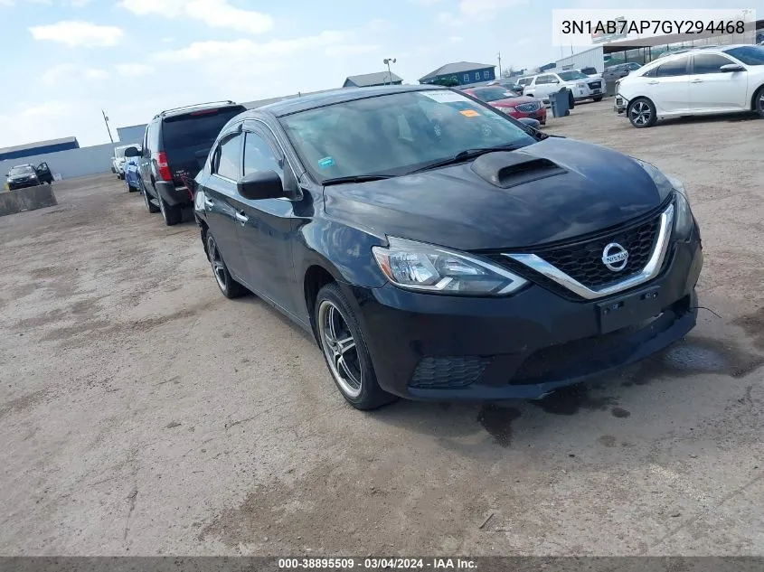 2016 Nissan Sentra S VIN: 3N1AB7AP7GY294468 Lot: 38895509