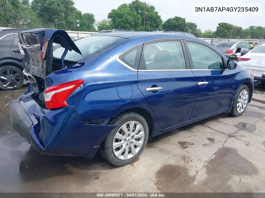 2016 Nissan Sentra S VIN: 3N1AB7AP4GY235409 Lot: 39090971