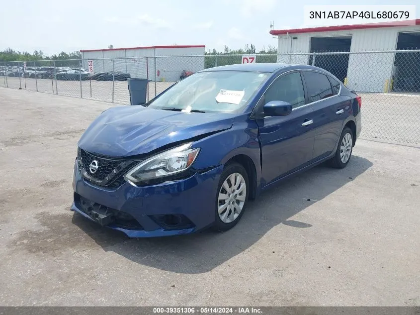 2016 Nissan Sentra Sv VIN: 3N1AB7AP4GL680679 Lot: 39351306