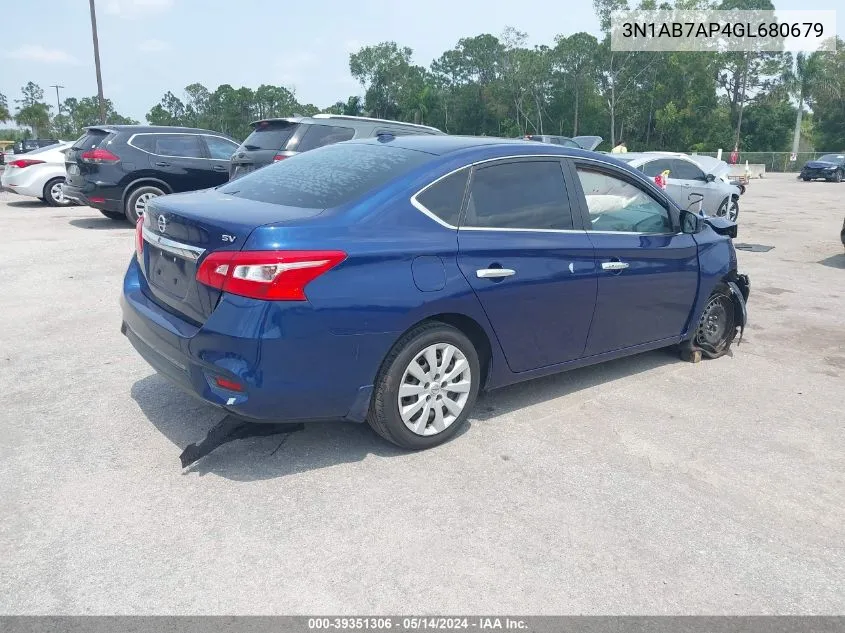 3N1AB7AP4GL680679 2016 Nissan Sentra Sv