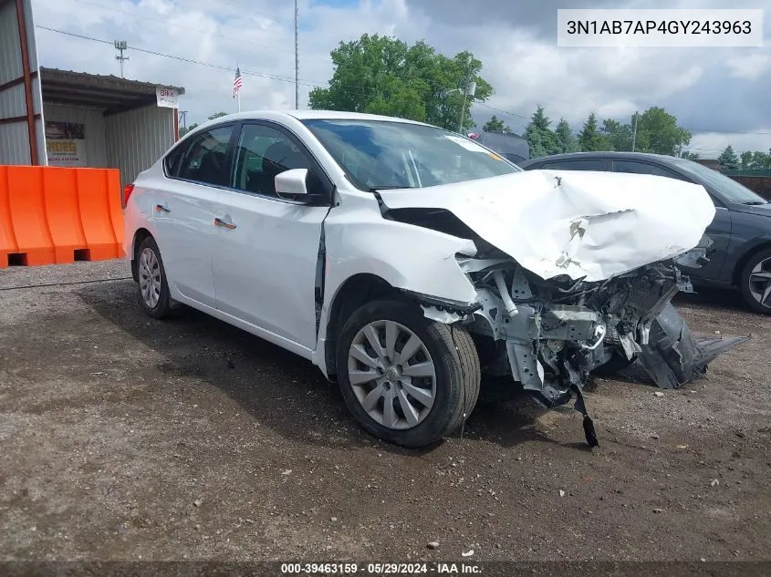 3N1AB7AP4GY243963 2016 Nissan Sentra Fe+ S