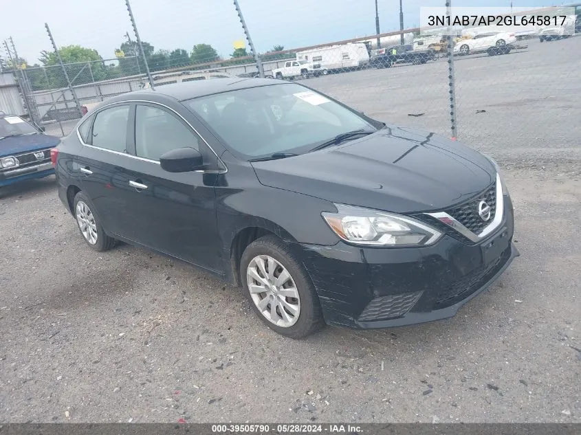 3N1AB7AP2GL645817 2016 Nissan Sentra Fe+ S/S/Sl/Sr/Sv