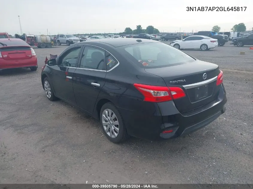 3N1AB7AP2GL645817 2016 Nissan Sentra Fe+ S/S/Sl/Sr/Sv