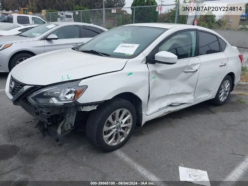 3N1AB7AP2GY224814 2016 Nissan Sentra Sv