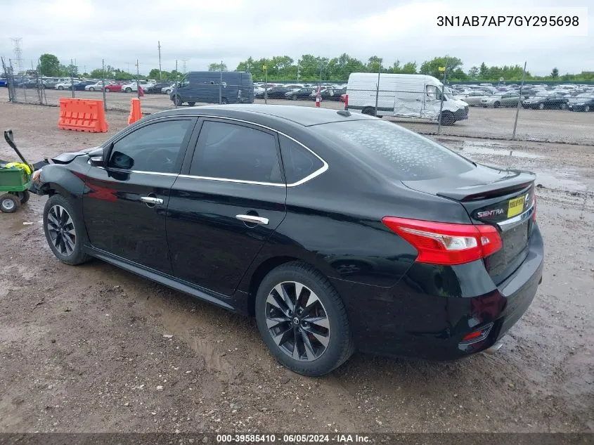 2016 Nissan Sentra Sr VIN: 3N1AB7AP7GY295698 Lot: 39585410