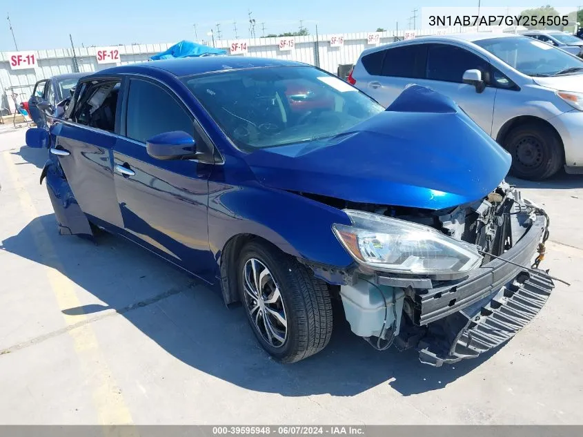 2016 Nissan Sentra S VIN: 3N1AB7AP7GY254505 Lot: 39595948