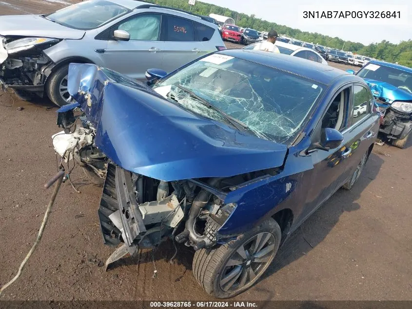 2016 Nissan Sentra Sl VIN: 3N1AB7AP0GY326841 Lot: 40433393