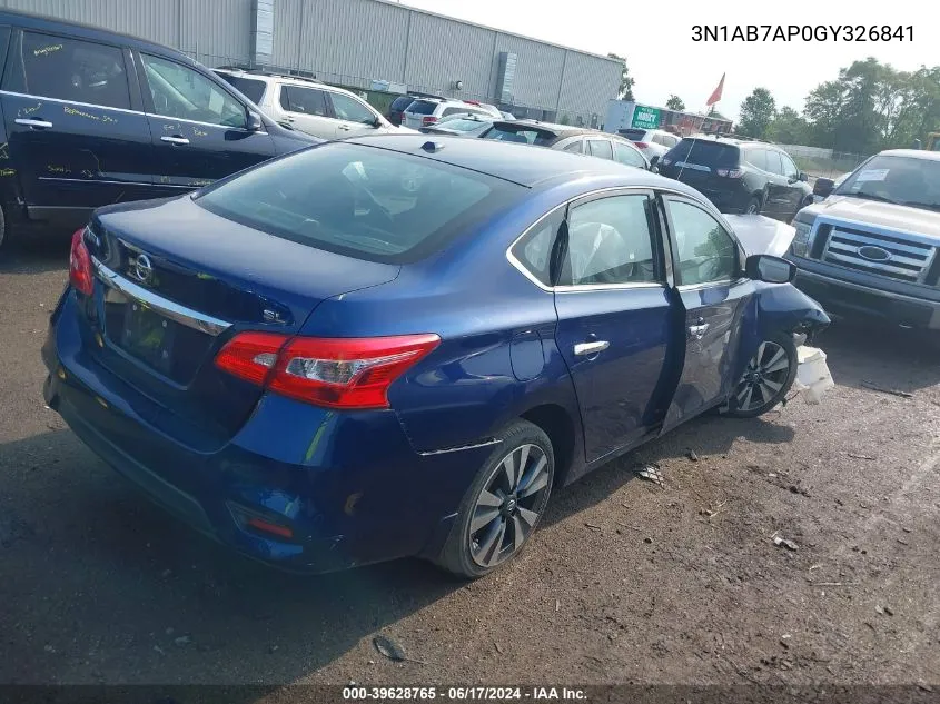 2016 Nissan Sentra Sl VIN: 3N1AB7AP0GY326841 Lot: 40433393