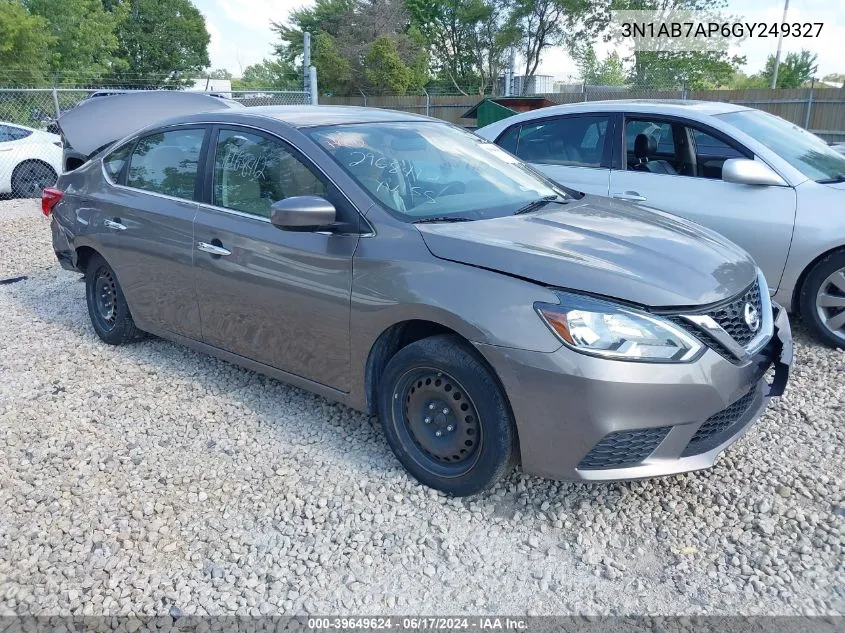 2016 Nissan Sentra Sv VIN: 3N1AB7AP6GY249327 Lot: 39649624