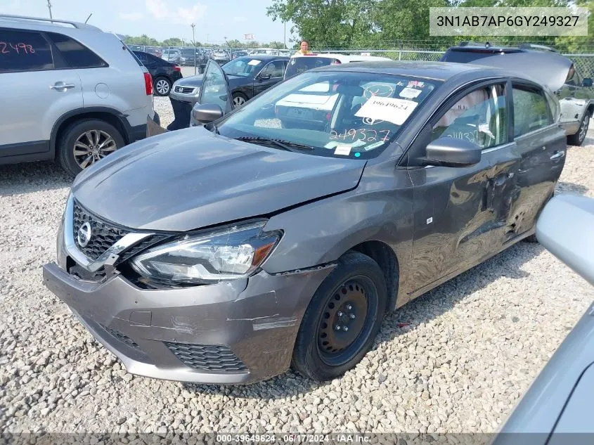 2016 Nissan Sentra Sv VIN: 3N1AB7AP6GY249327 Lot: 39649624