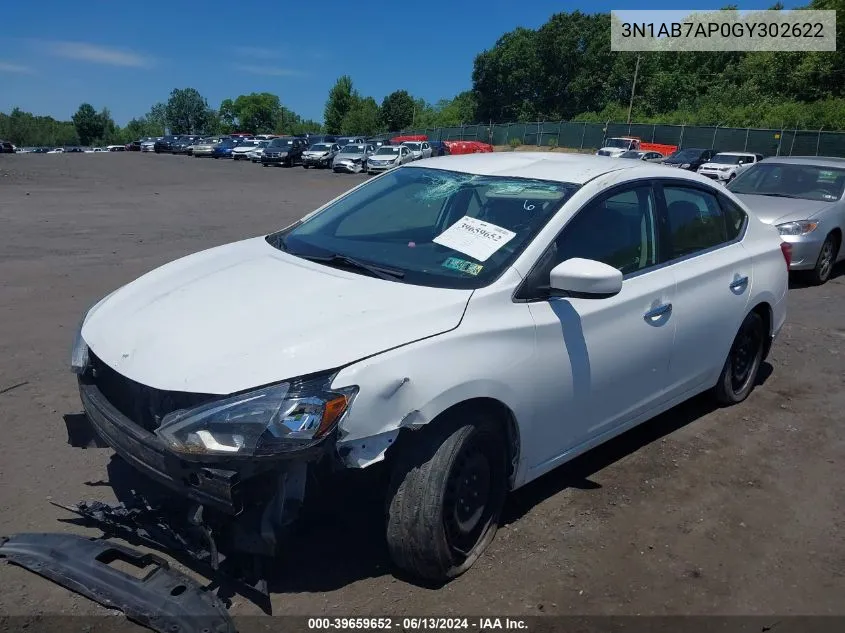 2016 Nissan Sentra S VIN: 3N1AB7AP0GY302622 Lot: 39659652