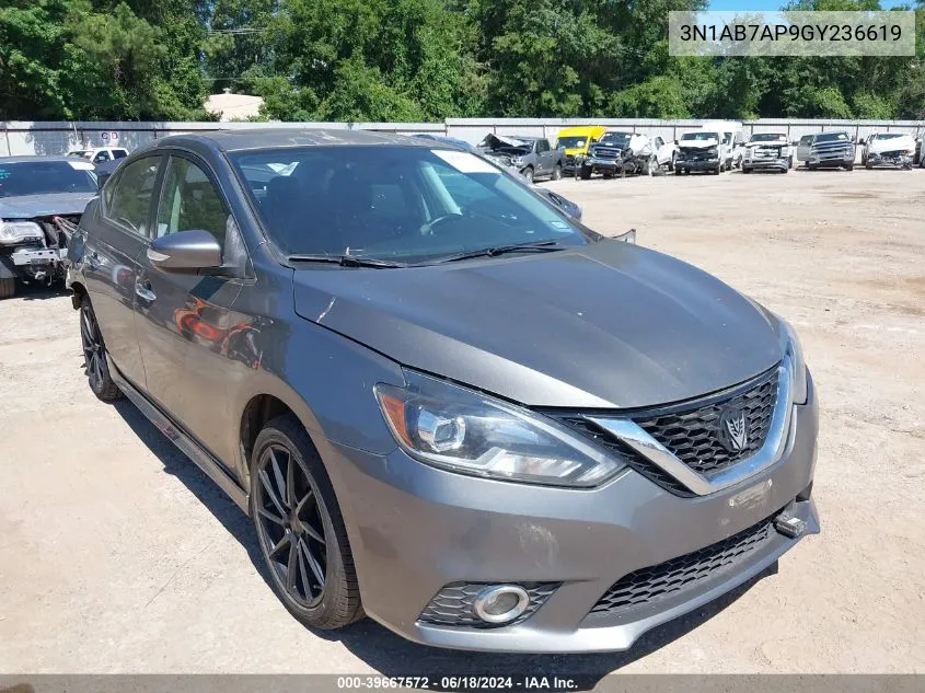 2016 Nissan Sentra Sr VIN: 3N1AB7AP9GY236619 Lot: 39667572