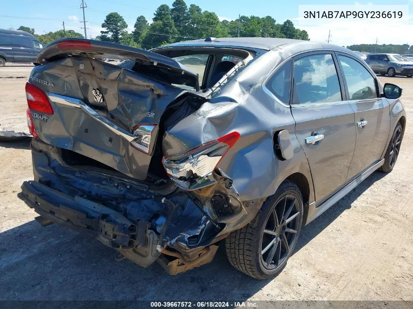 2016 Nissan Sentra Sr VIN: 3N1AB7AP9GY236619 Lot: 39667572