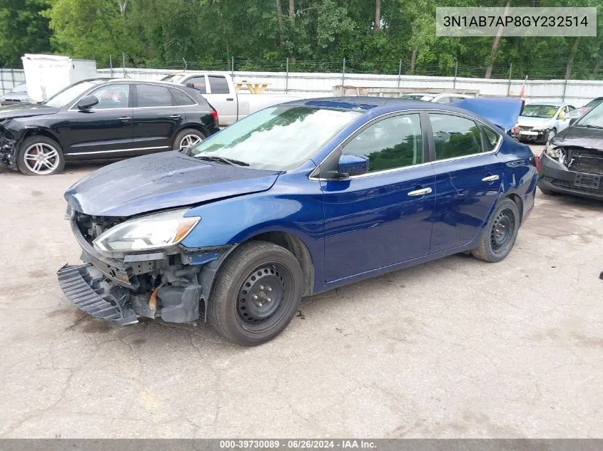 3N1AB7AP8GY232514 2016 Nissan Sentra Fe+ S/S/Sl/Sr/Sv