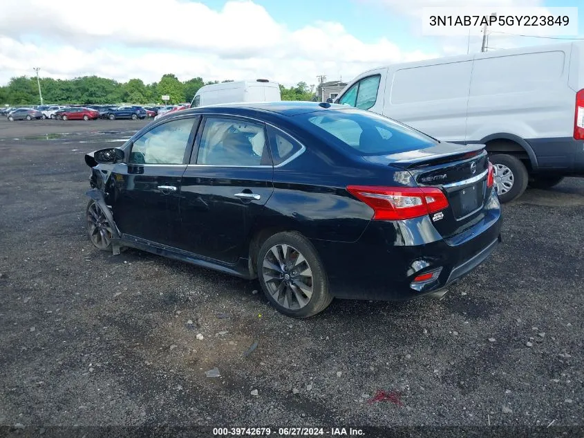 2016 Nissan Sentra Sr VIN: 3N1AB7AP5GY223849 Lot: 39742679