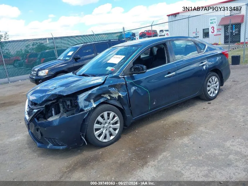 2016 Nissan Sentra Sv VIN: 3N1AB7AP9GY313487 Lot: 39749363