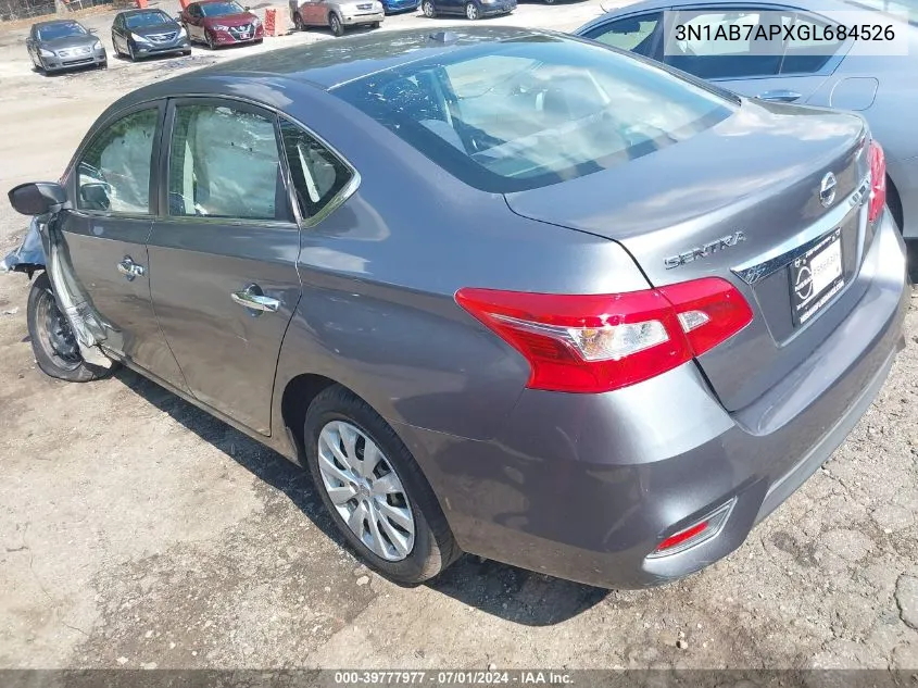 2016 Nissan Sentra Sv VIN: 3N1AB7APXGL684526 Lot: 39777977