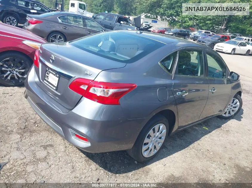 3N1AB7APXGL684526 2016 Nissan Sentra Sv